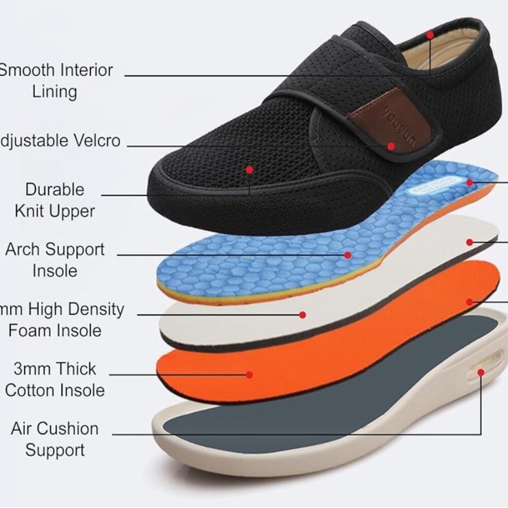 Youyun Shoes Adj Closure Breathable Lightweight Non Slip Air Cushion Sneaker - Picture 7 of 8